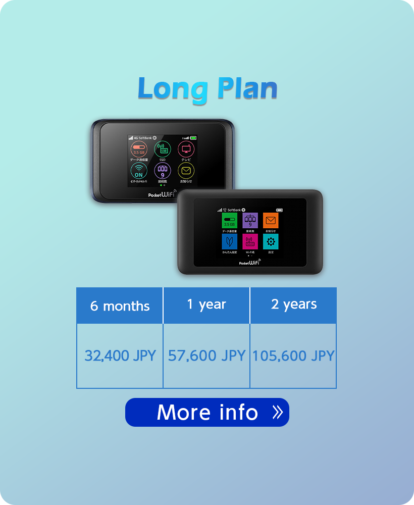 Pocket WiFi rental plan_long in japan