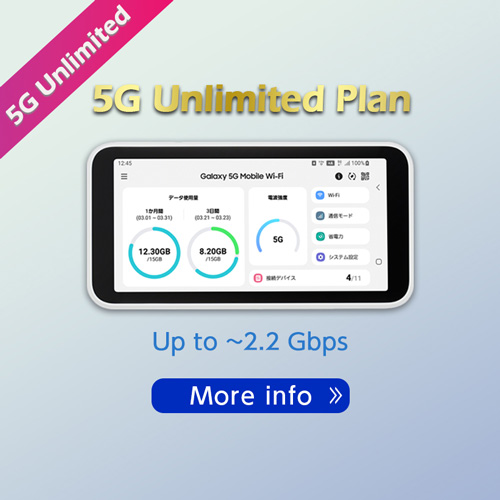 Pocket WiFi rental 5G-plan